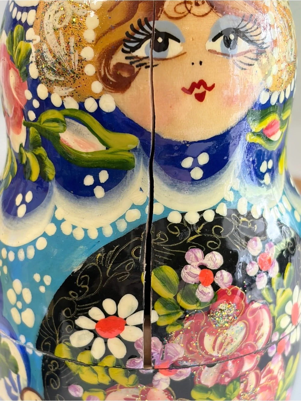 Signed Hand Painted Russian Matryoshka Nesting Dolls  Incomplete AS IS